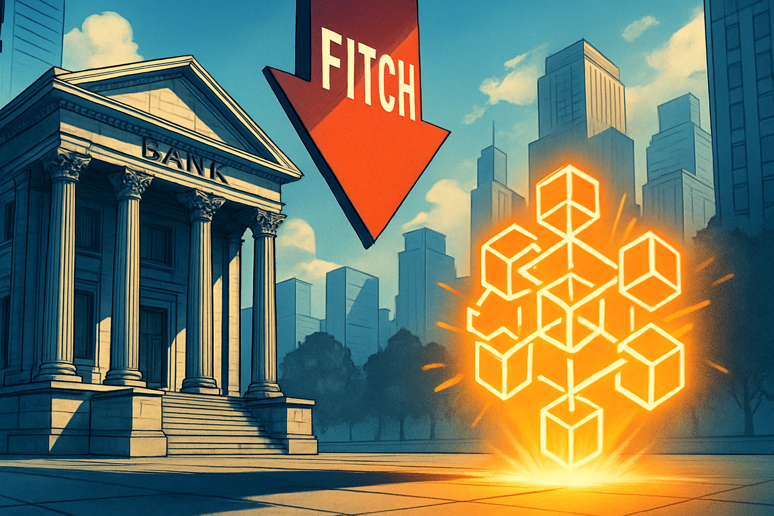 フィッチ、ビットコインを過剰に保有する銀行の信用格付けを引き下げると警告